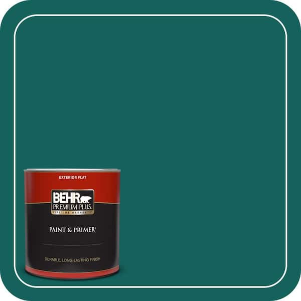 BEHR PREMIUM PLUS 1 qt. #S-H-490 Billiard Table Flat Exterior Paint & Primer