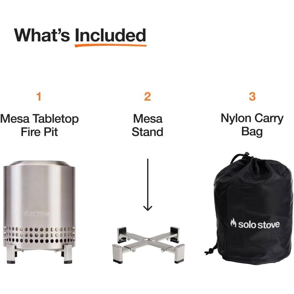 Mesa XL Stainless Steel Smokeless Tabletop Fire Pit