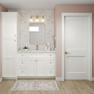 Shaker Full Overlay 12 in. W x 20.75 in. D x 34.5 in. H Plywood Assembled Vanity Drawer Base Bath Cabinet in Linen White