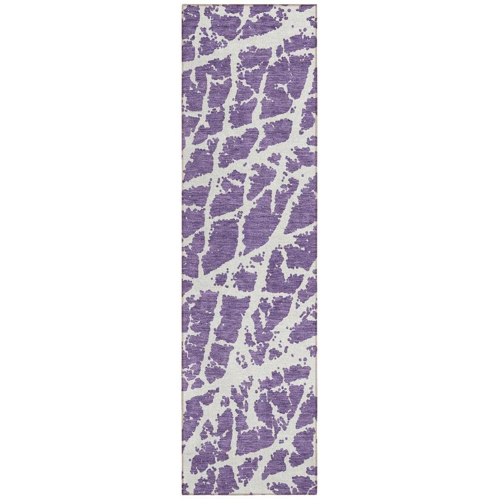 Purple and White 2 ft. x 7 ft. Abstract Indoor / Outdoor Area Rug price history on PriceWatchPro