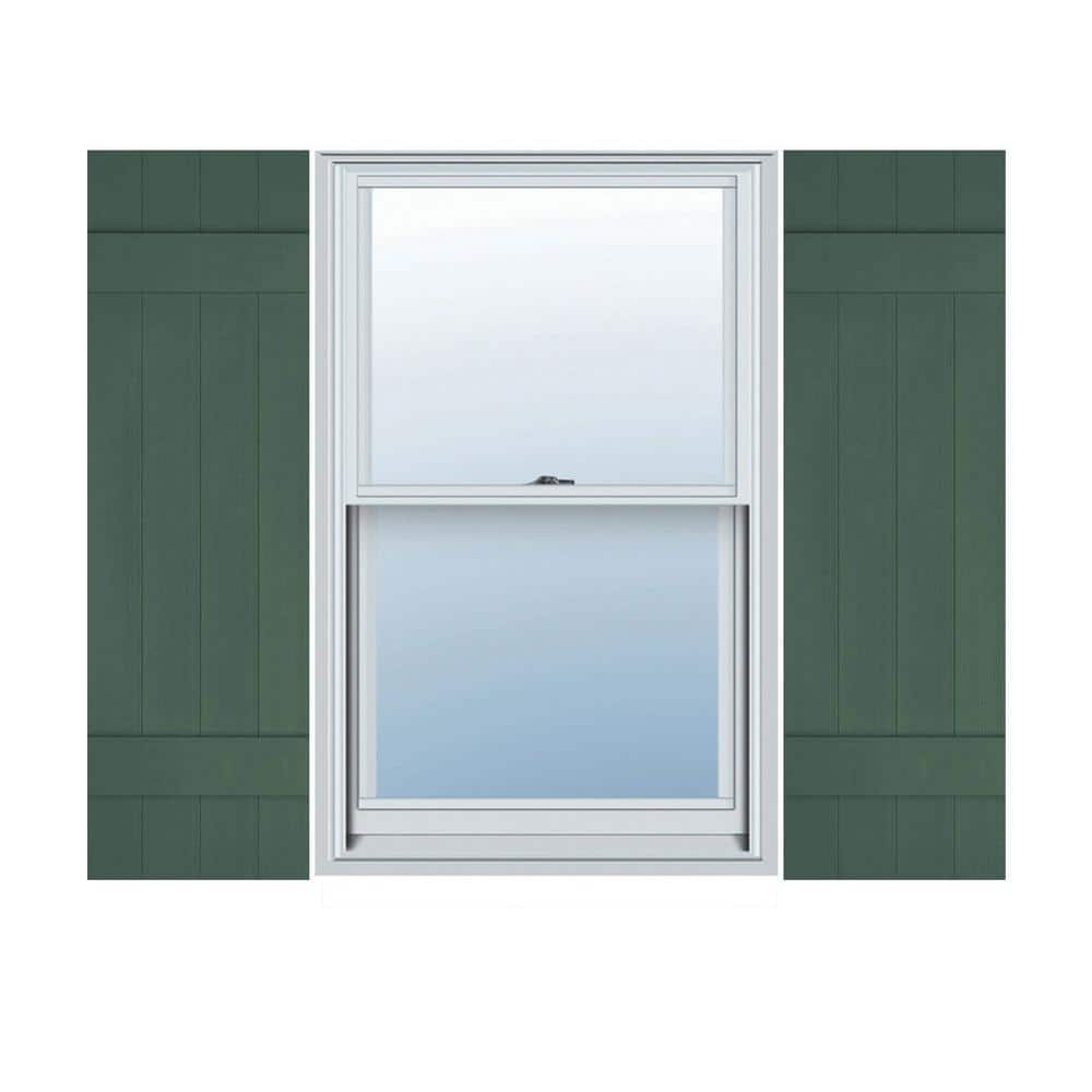 14 in. x 34 in. Lifetime Vinyl Custom Four Board Joined Board and Batten Shutters Pair Forest Green price history on PriceWatchPro