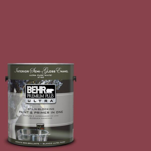 BEHR Premium Plus Ultra 1-gal. #UL100-9 Bolero Interior Semi-Gloss Enamel Paint-DISCONTINUED