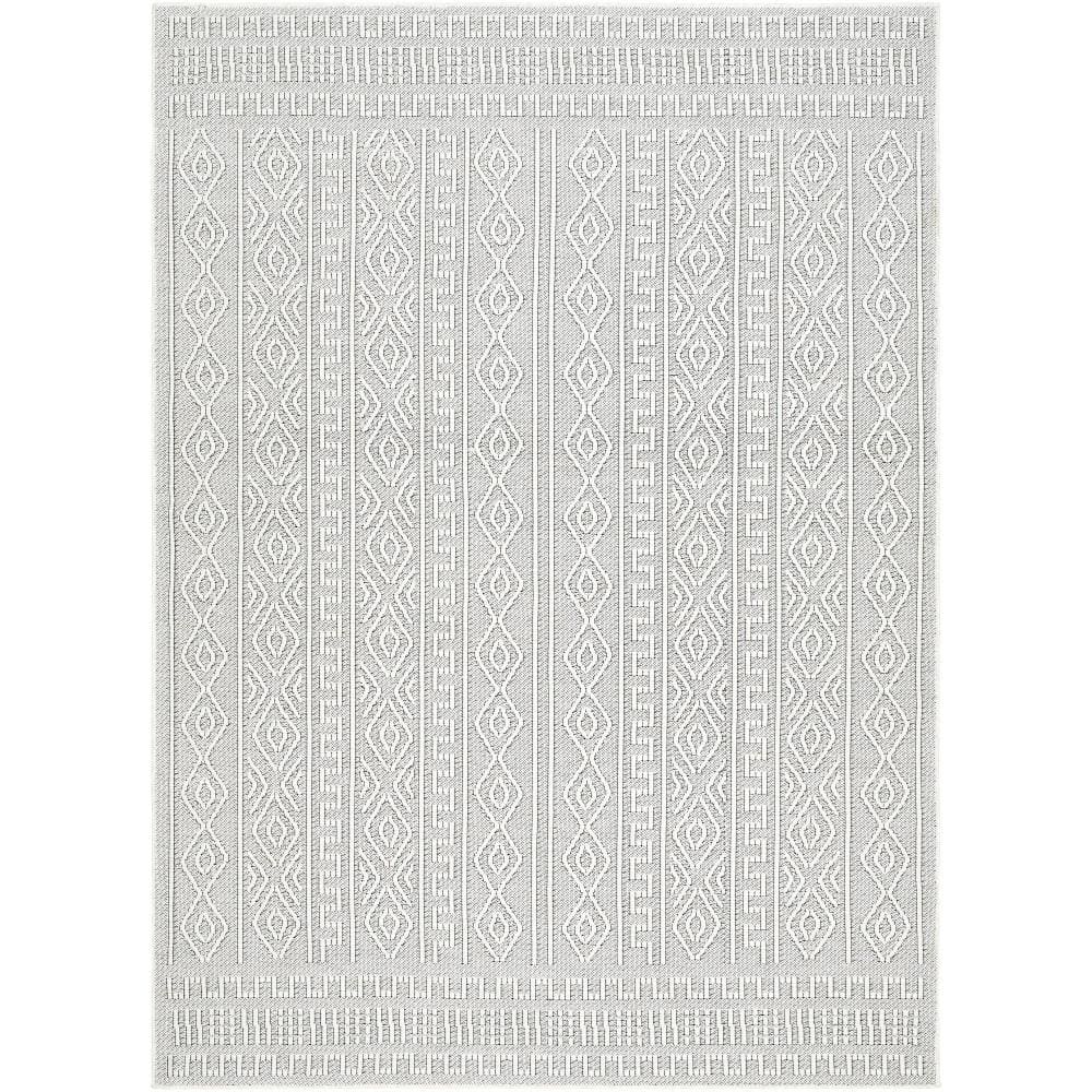 Livabliss Terrace Cream Solid 5 ft. x 7 ft. Indoor/Outdoor Area Rug ...