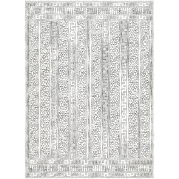 Livabliss Terrace Cream Solid 8 ft. x 10 ft. Indoor/Outdoor Area Rug ...
