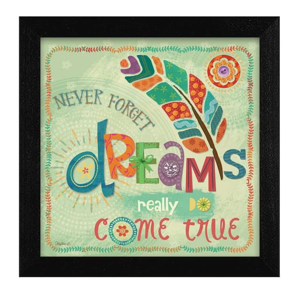 HomeRoots Charlie Dreams Come TRUE 1-Piece Framed Wall Art 14 in. x 14 in.