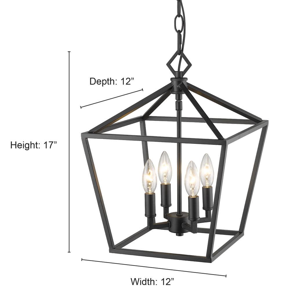 Ritner Modern Gold 4-Light 12" Indoor/Outdoor Pendant