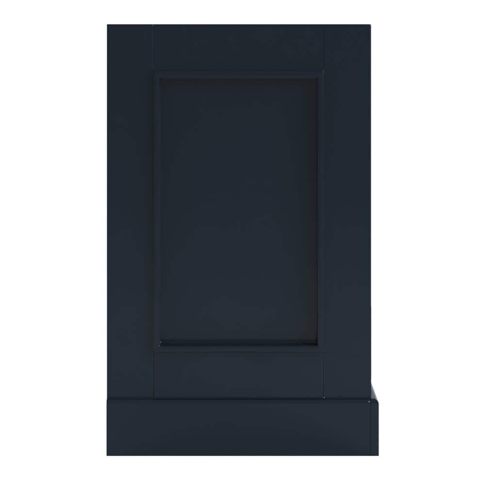 Midnight Blue Double Freestanding Vanity with Satin Brass Hardware