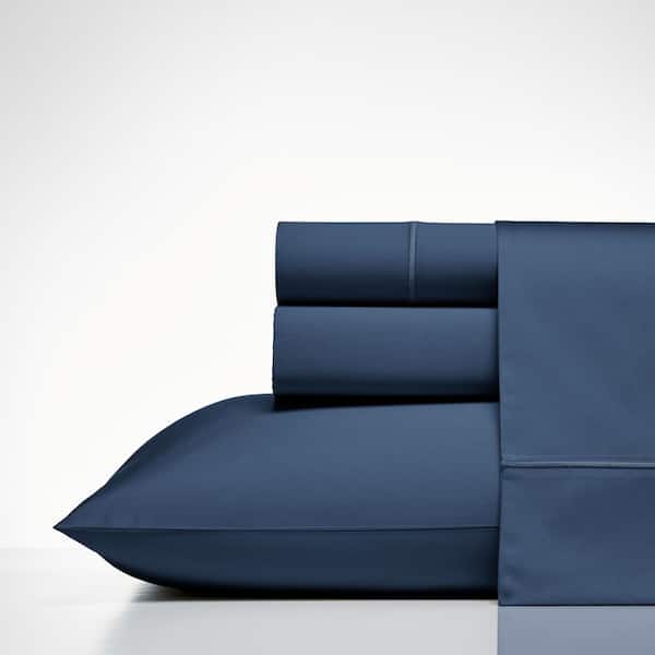 Nautica Regatta 4-Piece Navy Blue Solid Cotton King Sheet Set
