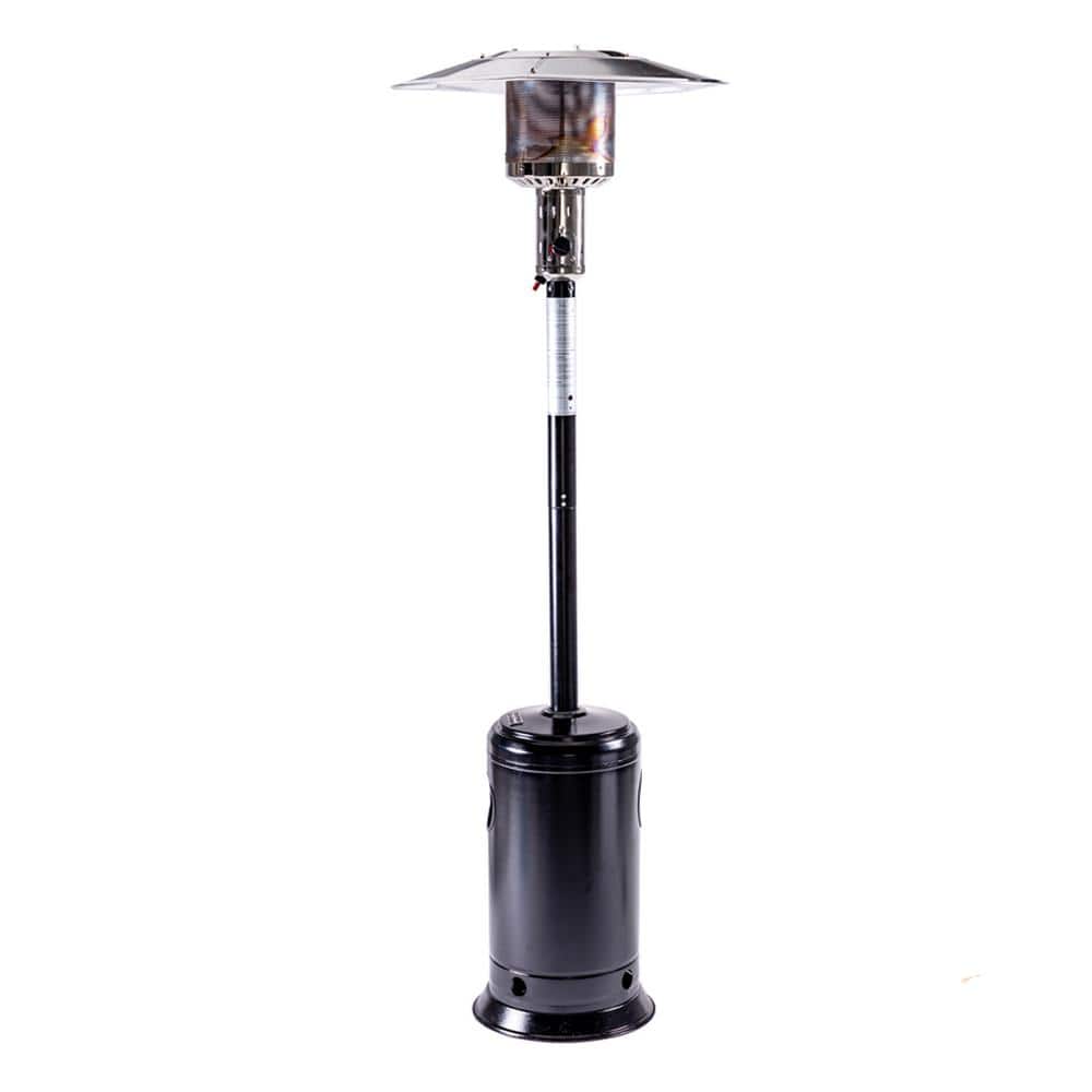 Hooure Outdoor 47,000 BTU Black Stainless Steel Patio Propane Heater with Portable Wheels KMPH-7S