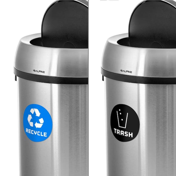 17 Gal. Stainless Steel Indoor Recycling Receptacle and Trash Compost Trash Can with Swivel Lid (2-Pack)