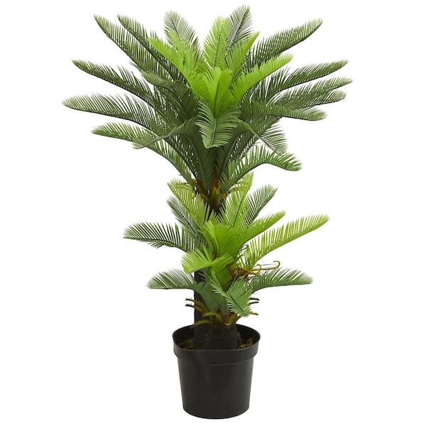 Nearly Natural Indoor 4.5 ft. Double Potted Cycas Artificial Tree