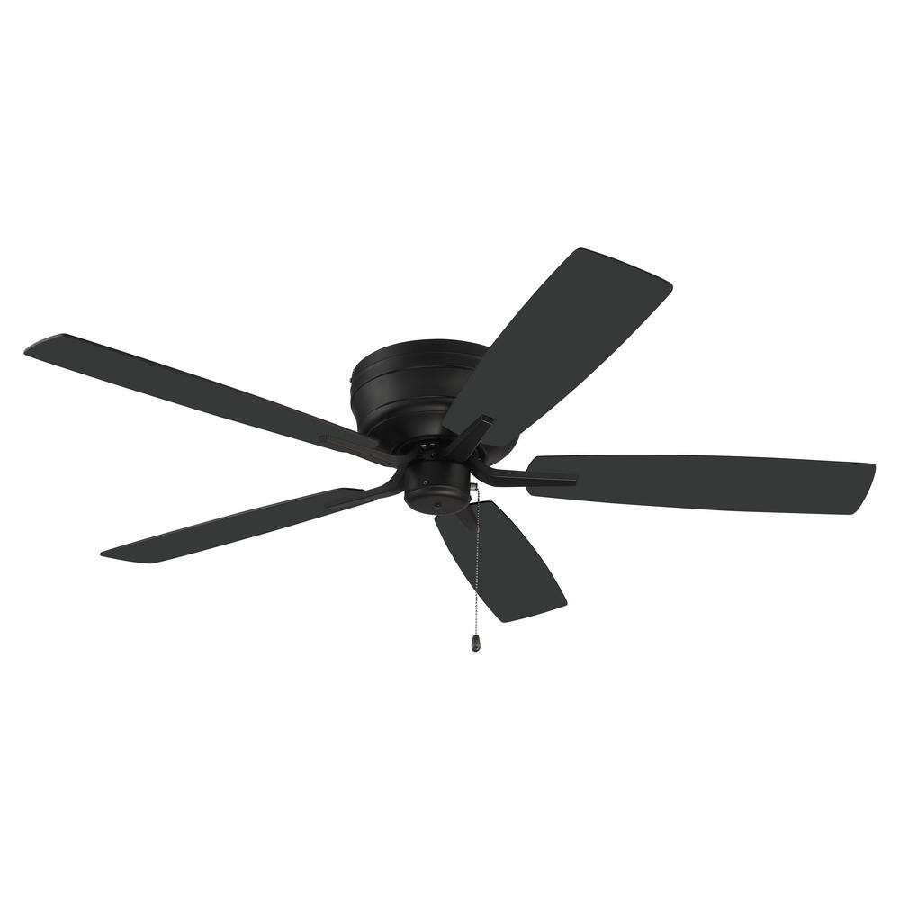 Flat Black 52" Low Profile Ceiling Fan with Reversible Blades