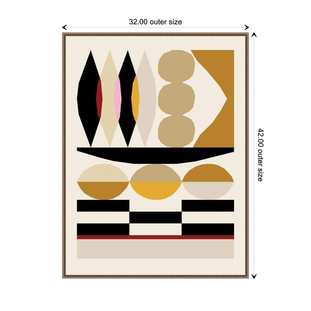 32" x 42" Multicolor Geometric Abstract Canvas Art with Float Frame