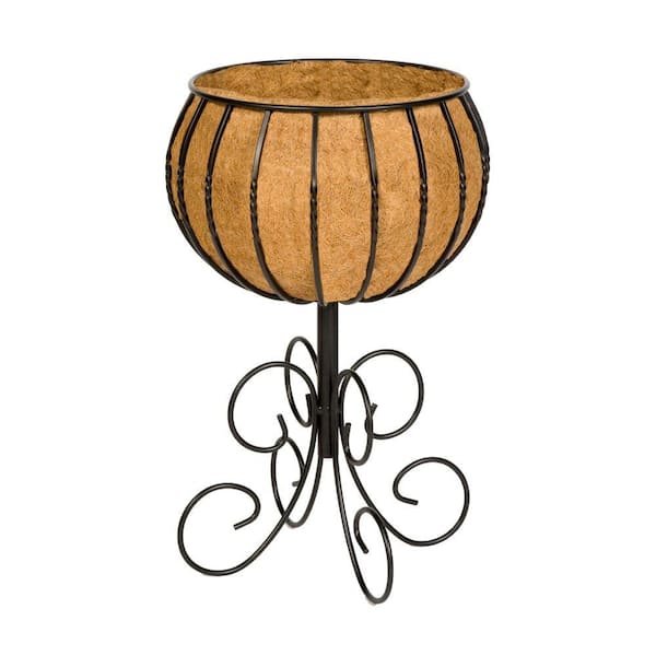 Blacksmith 14 in. Steel Patio Urn with Coco Liner