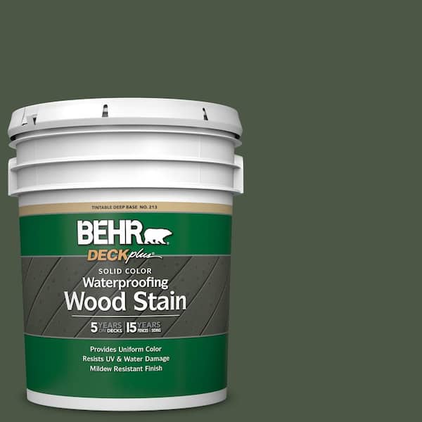 BEHR DECKplus 5 gal. #SC-120 Ponderosa Green Solid Color Waterproofing Exterior Wood Stain