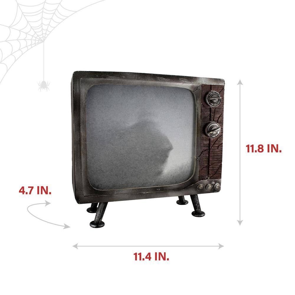 Haunted Hill Farm 12" Motion-Activated Haunted TV with LED Lights