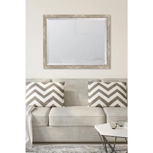 Medium Rectangle Silver Beveled Glass Contemporary Mirror (31 in. H x 25 in. W)