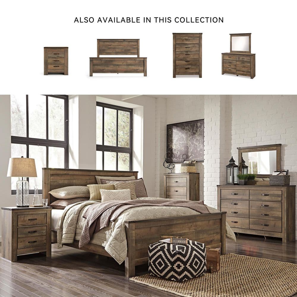 Trinell Brown 2-Drawer 24.72 in. W Nightstands - thumbnail 6