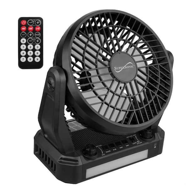 Solar Power Portable Fan W/ Bluetooth Speaker, LED Flashlight, Remote