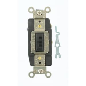 20 Amp Industrial Grade Heavy Duty Single-Pole Double-Throw Center-Off Momentary Contact Locking Switch, Brown