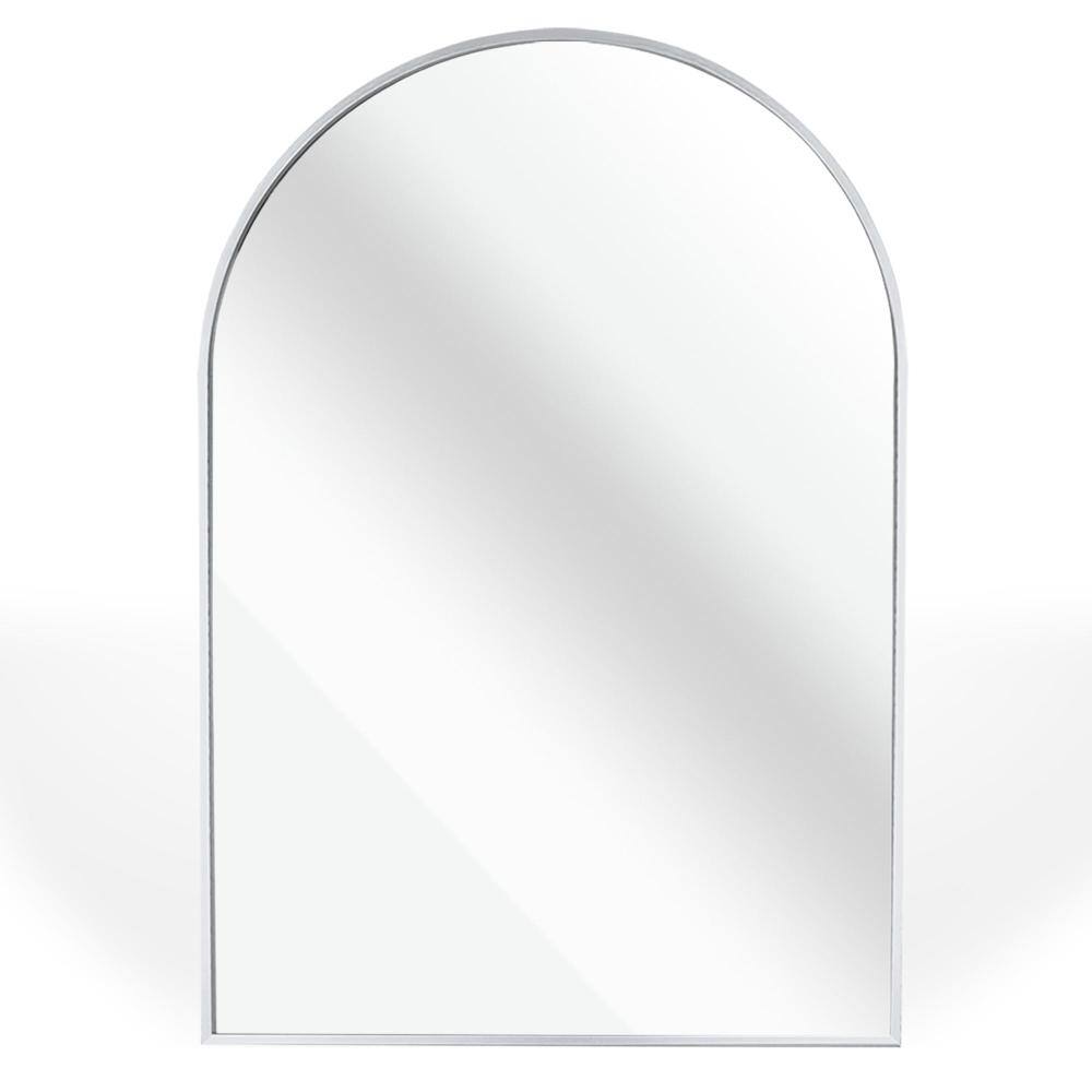 "24""W x 36""H Arched Wall-Mounted Bathroom Mirror with Aluminum Frame,Silver" price history on PriceWatchPro
