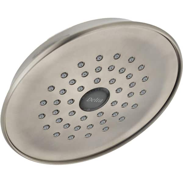 Delta Lockwood 1-Spray Patterns 2.5 GPM 5.88 in. Wall Mount Fixed Shower Head in Stainless