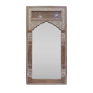 Rivet 32.5 in. x 64.5 in. White Washed Rectangular Standing Mirror