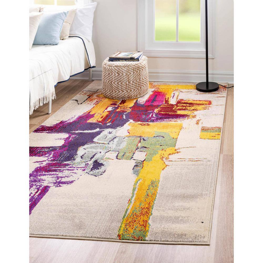Estrella Multicolor Abstract Rectangular Stain-Resistant Rug