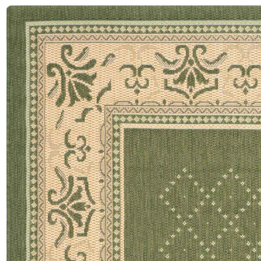 Olive and Natural 9' x 12' Synthetic Flat Woven Reversible Rug