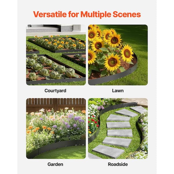 SVOPES Steel Landscape Edging 5 Packs 39 in. x 8.15 in. x 0.98 in