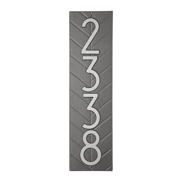 Modern Herringbone Vertical Plaque, Standard Wall 1-Line