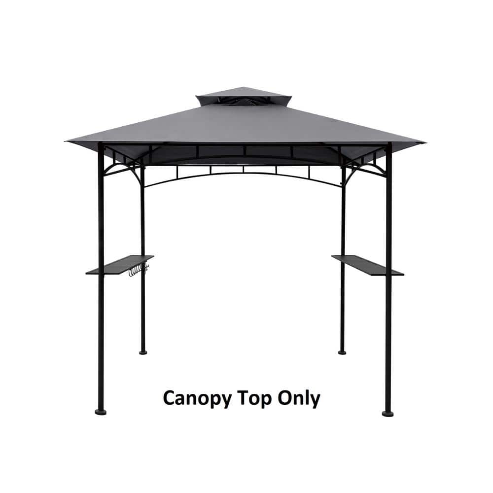 Gray Polyester Double Tiered Grill Gazebo Canopy Top