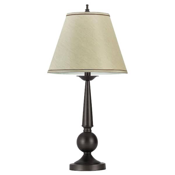 Jushua 27 in. H Bronze and Beige Table Lamps with Cone Shade (Set of 2)