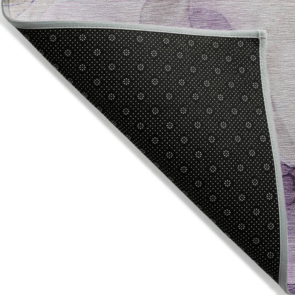 Purple Watercolor Pattern Rectangular Synthetic Area Rug