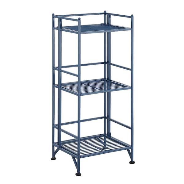 Convenience Concepts Xtra Storage 13 in. W Cobalt Blue 3 Tier Folding Metal Shelf