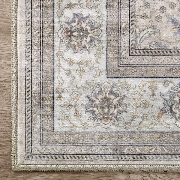 Finley Beige/Multi 2 ft. x 4 ft. Woven Oriental Polyester Accent Rug