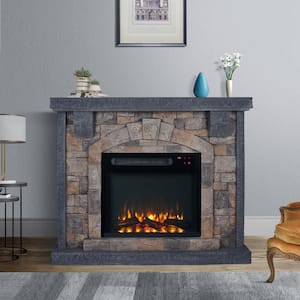 45 in. Freestanding Electric Fireplace in Gray