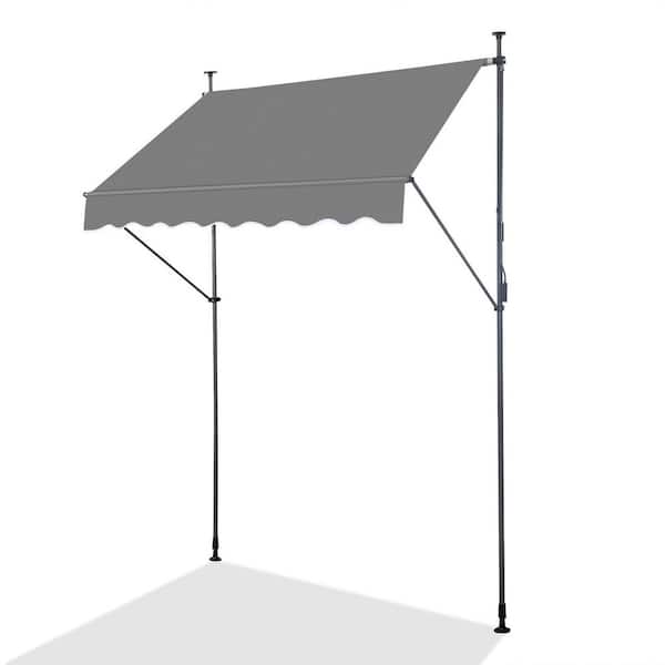 6.5 ft. Metal Manual Patio Retractable Awning (47 in. Projection)