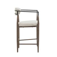 CHRISTOPHER KNIGHT HOME Boise 37.25 in. Beige Low Back Wood and Metal Frame Counter Bar Stool (Set of 2) Extra Tall, Coffee Gold and Black 120583