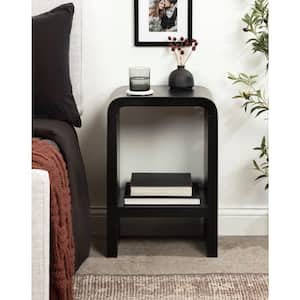 Reddy 16 in. Black U-Shaped Solid Wood End Table