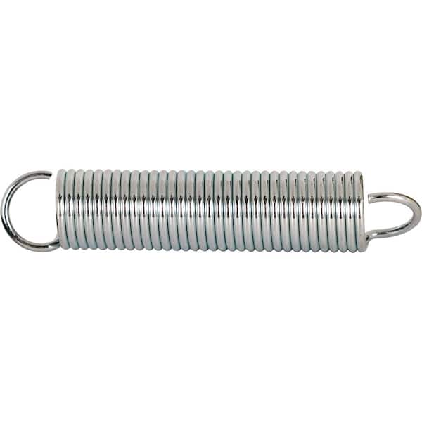 Extension Spring, Spring Steel Const, Nickel-Plated Finish, .072 GA x 5/8 in. x 3-1/4 in., Single Loop Open, (2-Pack)