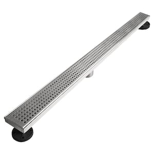 40 in. Stainless Steel Linear Shower Drain with Square Pattern Surface