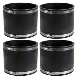 3972 Flexible PVC Pipe Cap with Stainless Steel Clamps, 5.5 Inner Diameter  for 5 Nominal Pipe, Black