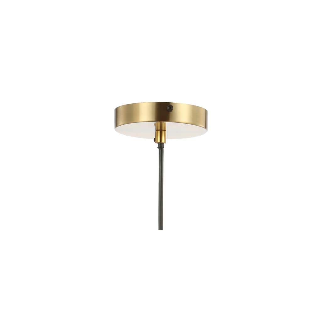 Colin 9.75" Brass Gold Adjustable LED Glass Globe Pendant
