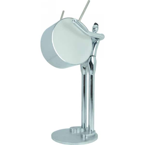 Man2Max Praise to Max 14.57 in. Artistic Silver LED Desk/Table Lamp