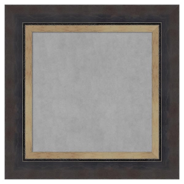 Amanti Art Hammered Charcoal Tan 17 in. x 17 in Framed Magnetic Board
