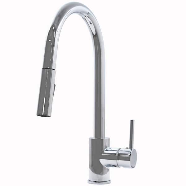 Novatto KEN Dual Action Single Handle Pull Down Sprayer Kitchen Faucet in Chrome