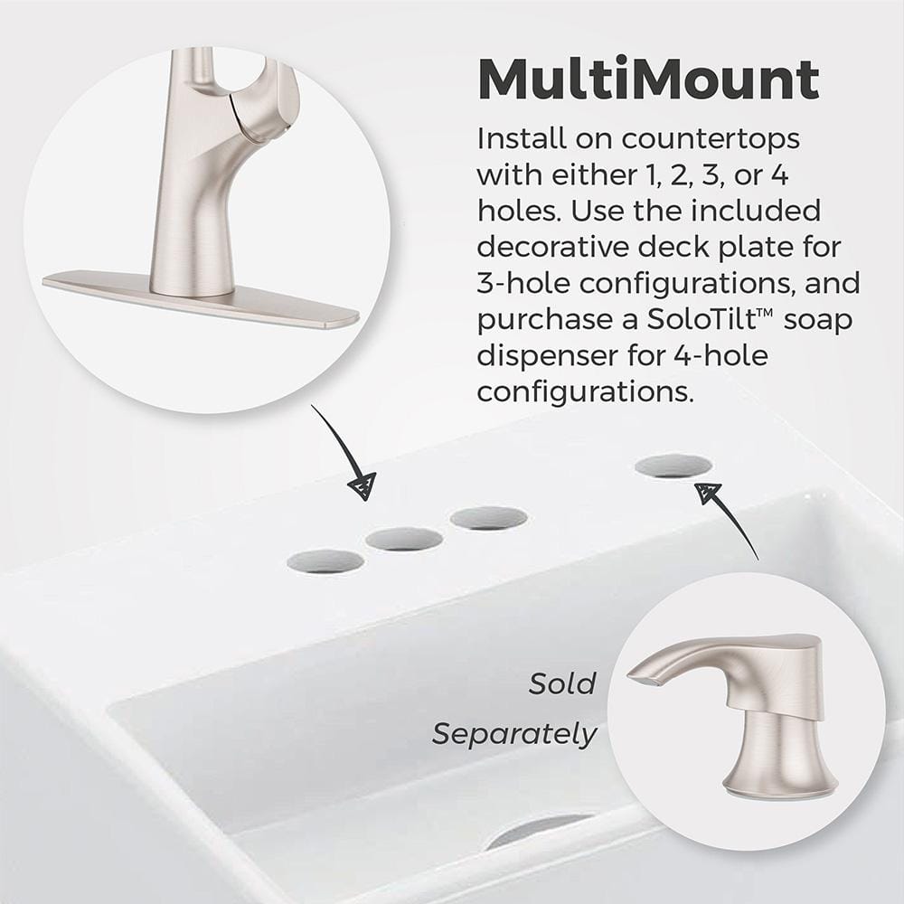 Talega Brushed Nickel Pull-Down Kitchen Faucet with Spray