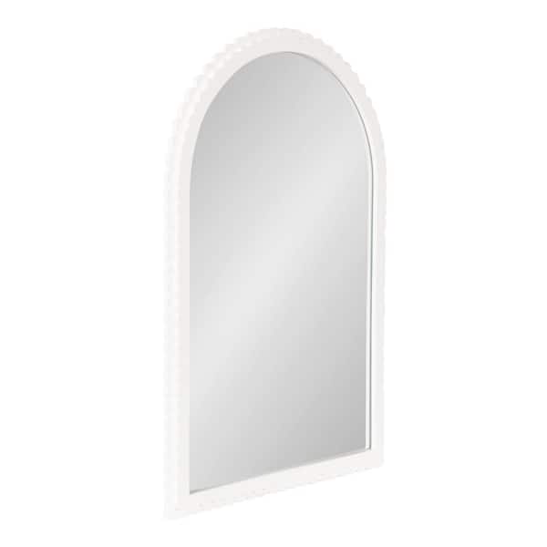 Scallia White 20 in. W x 30 in. H Traditional Arch Wood Framed Mirror