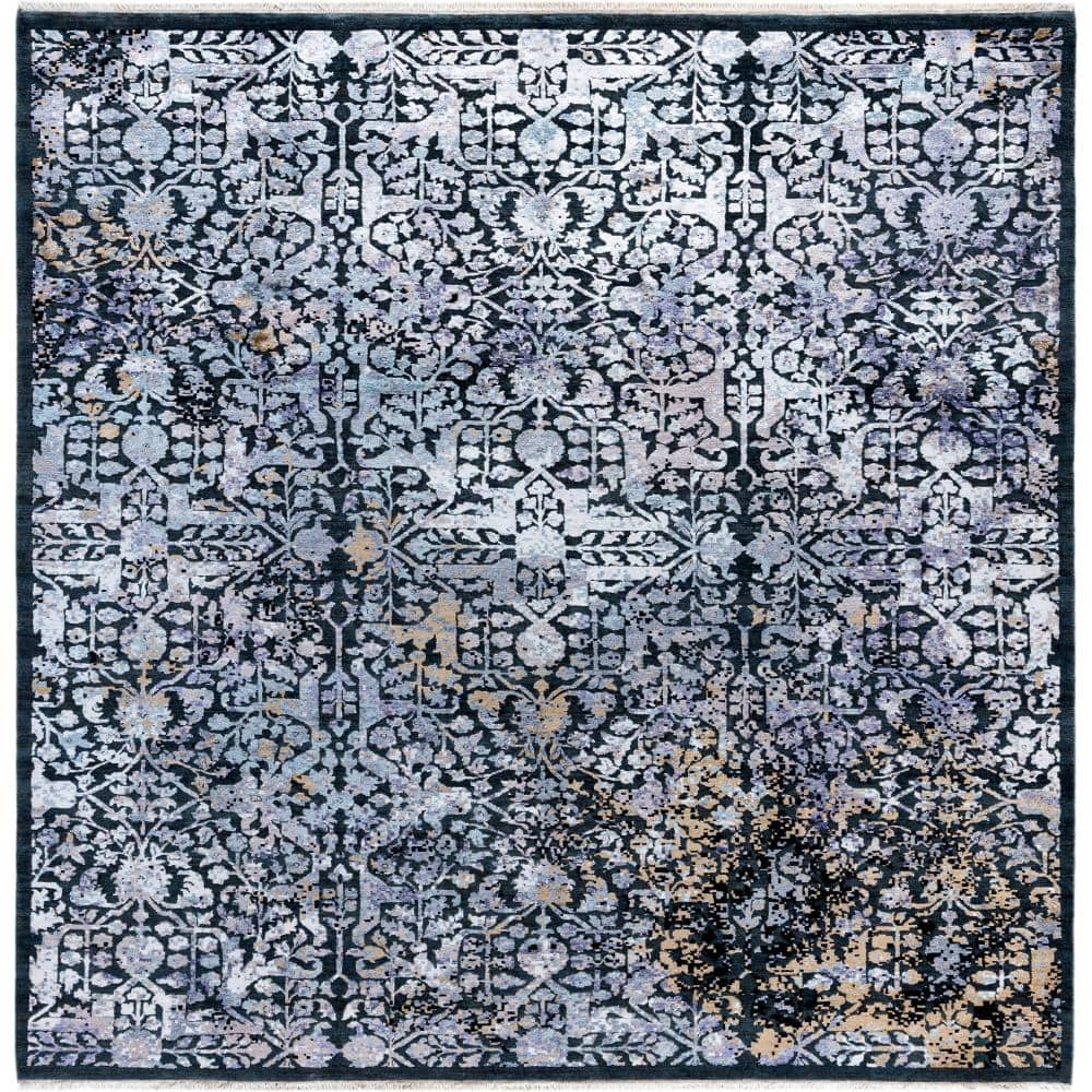 Ikat Gray 8 X 10 Hand-Knotted Silk Wool Indoor Area Rug price history on PriceWatchPro